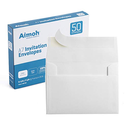 Algopix Similar Product 15 - 50 White A7 SELF Seal 5x7 Envelopes 
