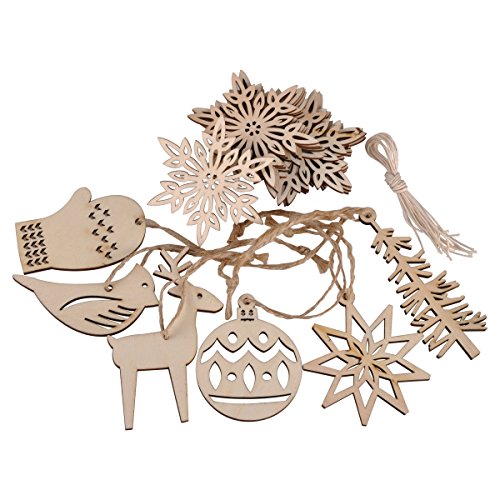 Algopix Similar Product 17 - eZAKKA Wooden Christmas Ornaments Xmas