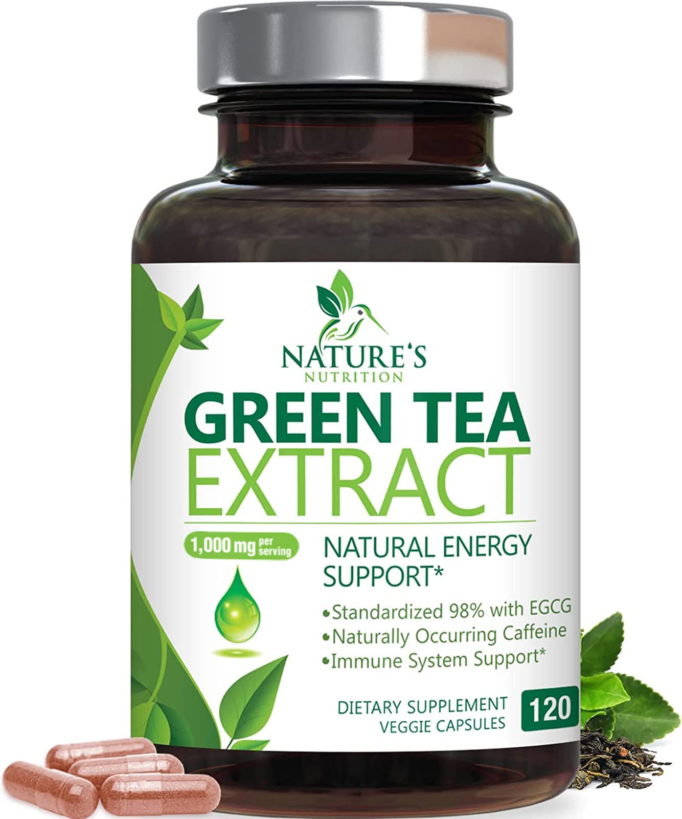Algopix Similar Product 5 - Green Tea Extract Capsules 1000mg 98