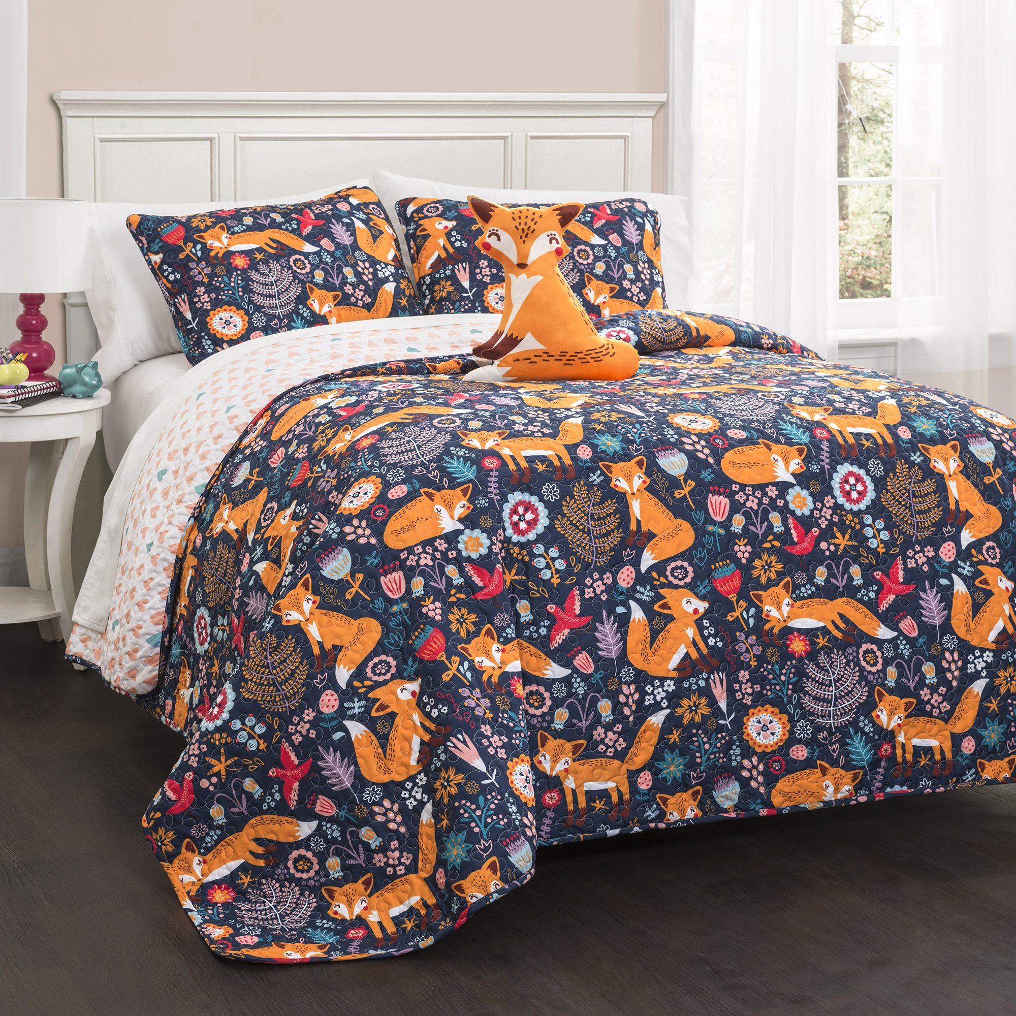 Algopix Similar Product 3 - Lush Decor Pixie Fox Reversible Quilt