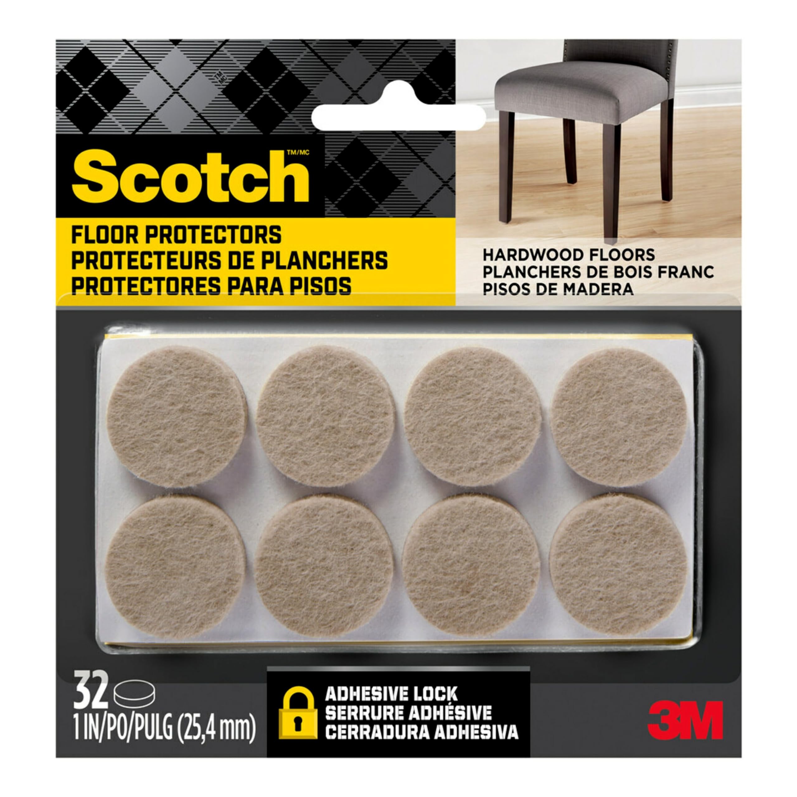 Algopix Similar Product 3 - Scotch Felt Pads 32 PCS Beige Felt