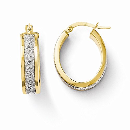 Algopix Similar Product 3 - 14k Yellow Gold Oval Hoop Earrings