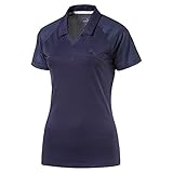 Algopix Similar Product 1 - Puma Golf Womens Mesh Polo Peacoat