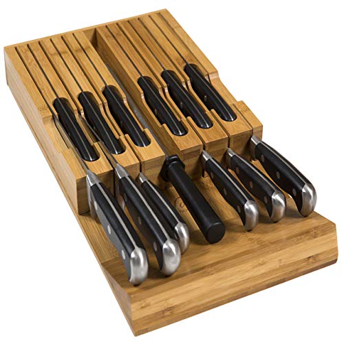 Algopix Similar Product 5 - InDrawer Bamboo Knife Block Holds 16