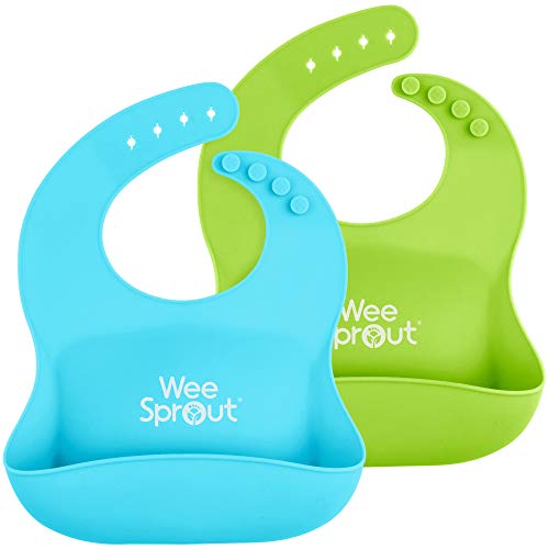 Algopix Similar Product 16 - WeeSprout Waterproof Silicone Baby Bibs