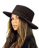 Algopix Similar Product 4 - NYFASHION101 Wool Wide Brim Porkpie