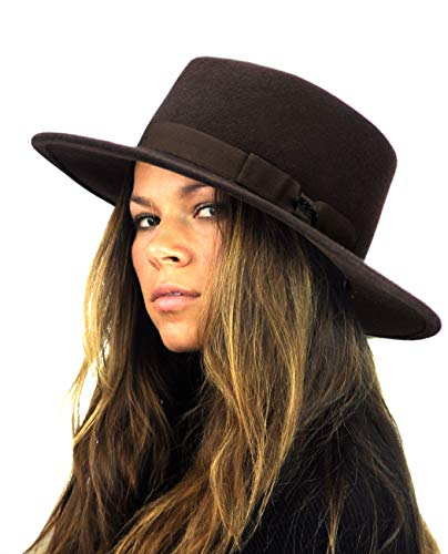 Algopix Similar Product 3 - NYFASHION101 Wool Wide Brim Porkpie