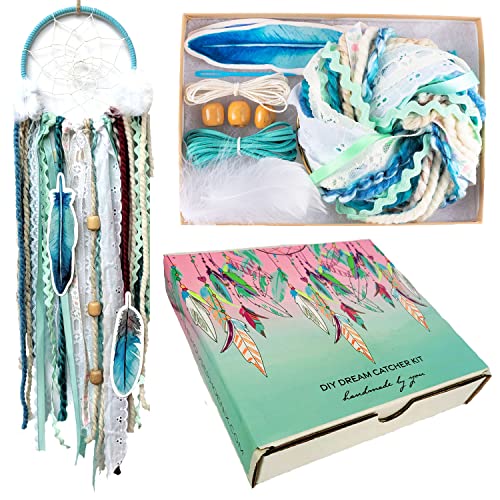 Algopix Similar Product 5 - DIY Dream Catcher Kit Blue Bohemian