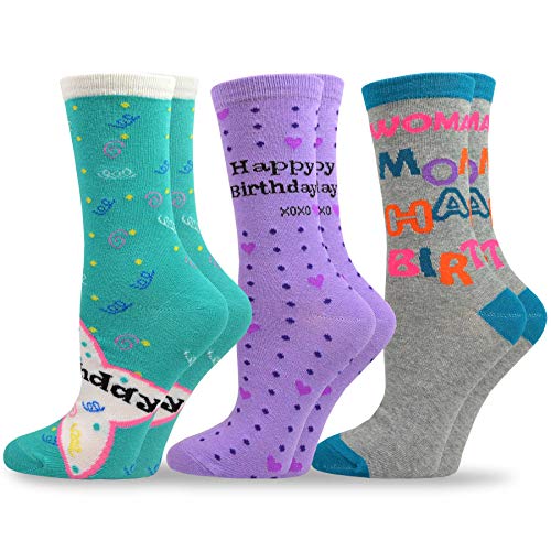 Algopix Similar Product 13 - TeeHee Birthday Cotton Crew Socks for