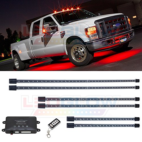 Algopix Similar Product 10 - LEDGlow 6pc Red Wireless SMD LED Truck