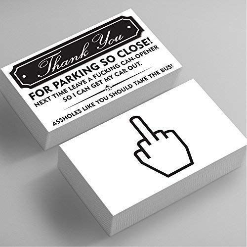 Algopix Similar Product 12 - Funny Bad Parking Business Cards 