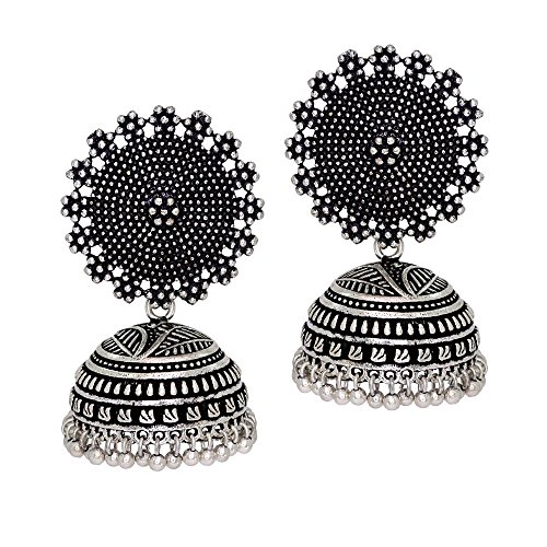 Algopix Similar Product 3 - Jaipur Mart Oxidised Plated Jhumka