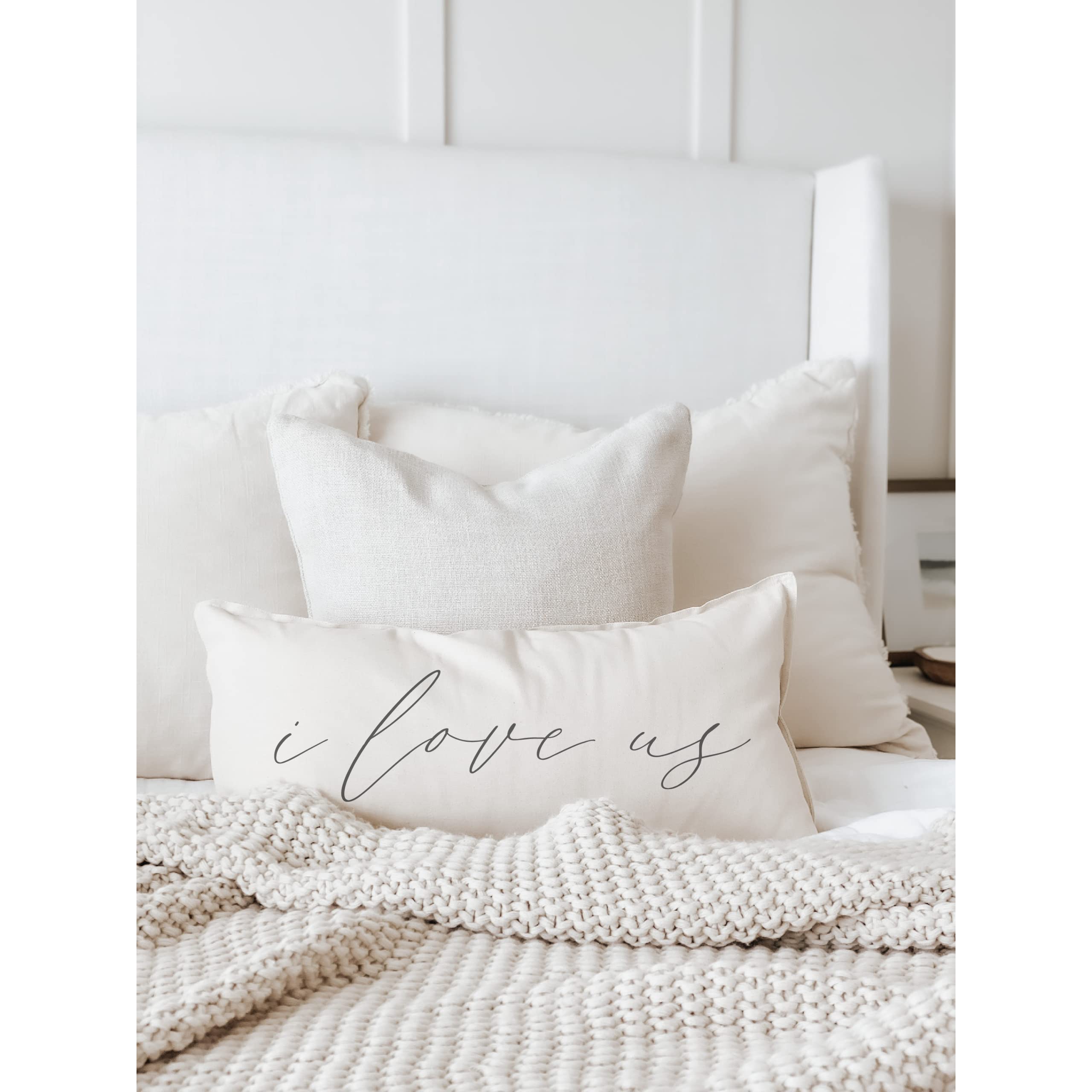 Algopix Similar Product 14 - Lumbar Pillow  I Love Us Handmade in