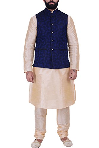 Algopix Similar Product 1 - KISAH Mens Indian Dupion Silk Kurta