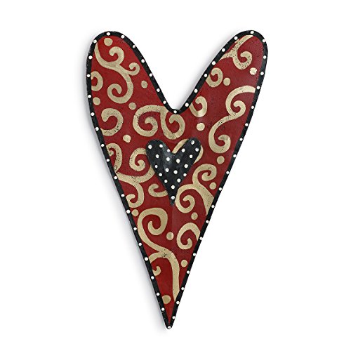 Algopix Similar Product 8 - DEMDACO Red and Gold Heart Door Hanger
