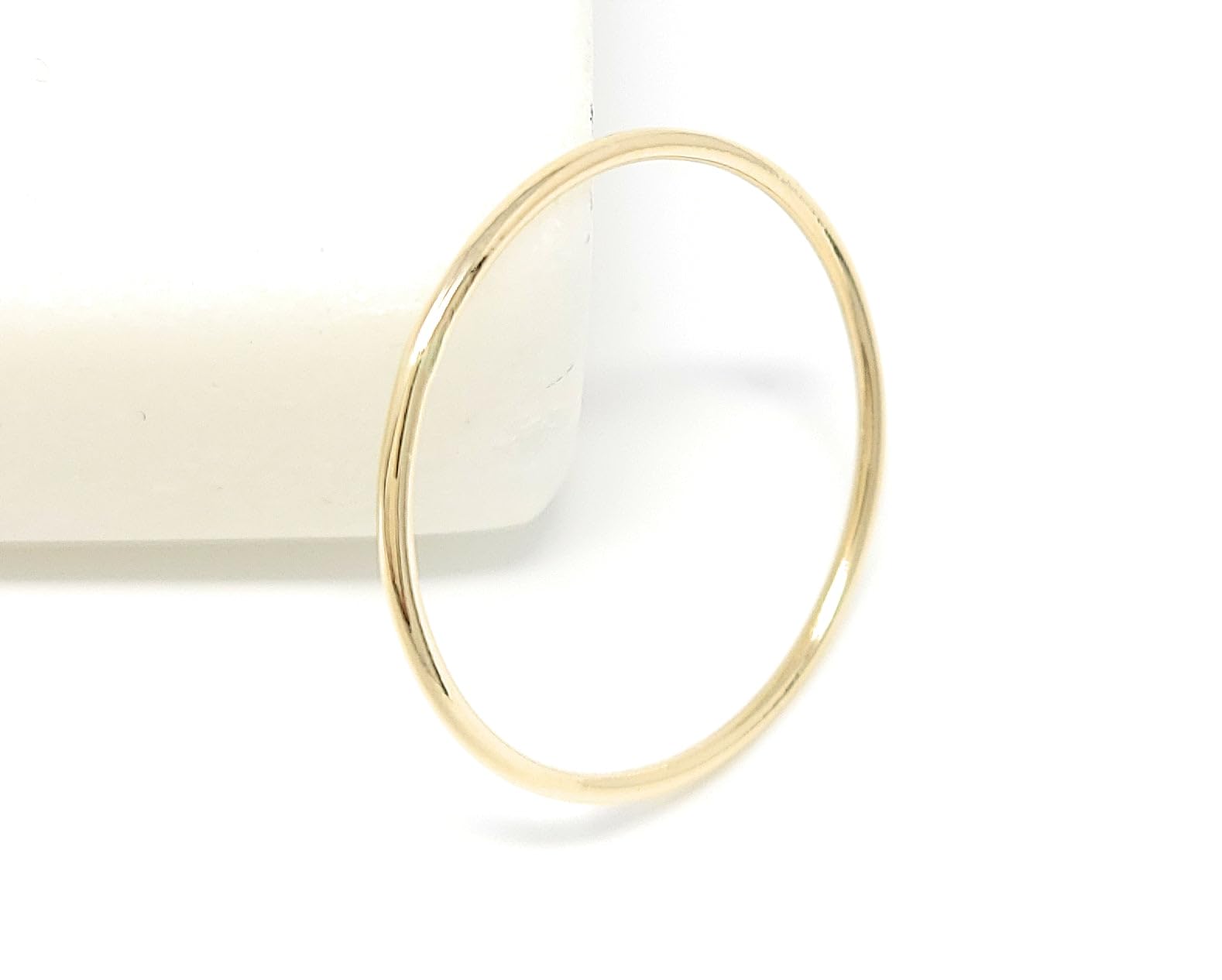 Algopix Similar Product 11 - Solid 14k Gold Thin Stacking Ring