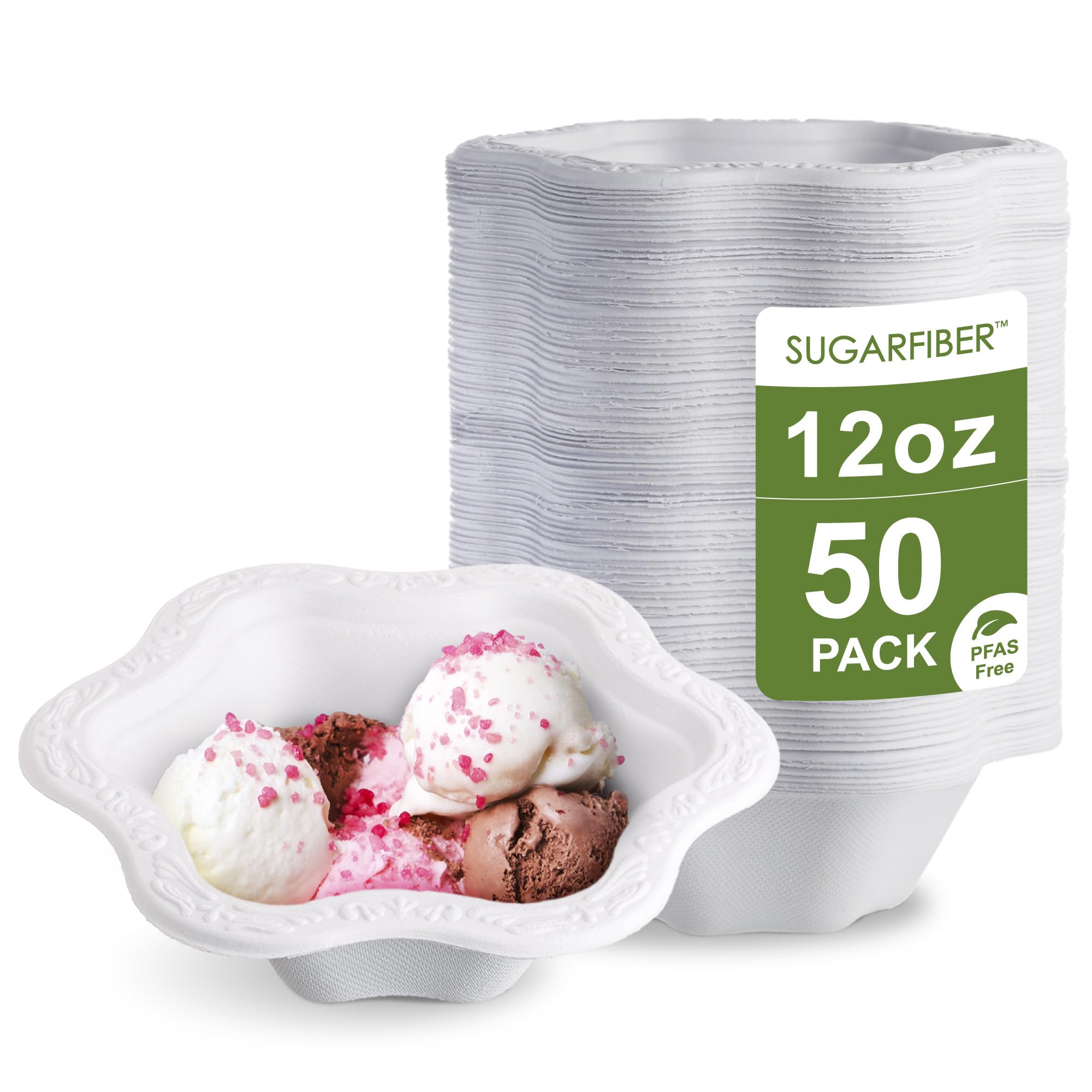 Algopix Similar Product 15 - 50 COUNT12 oz Disposable Floral White