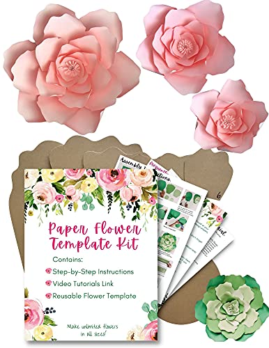 Algopix Similar Product 10 - Paper Flower Template Kit Peony Small