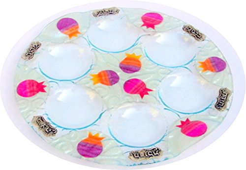 Algopix Similar Product 2 - Glass Passover Seder Plate With