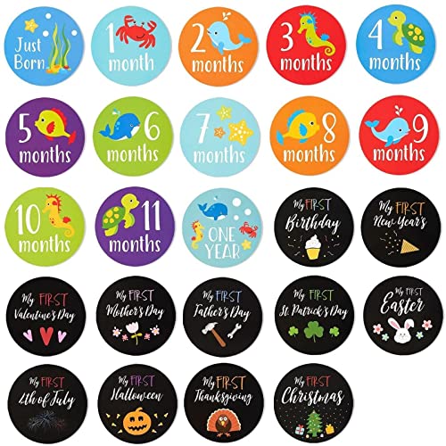 Algopix Similar Product 5 - Baby Milestone Stickers  24Count