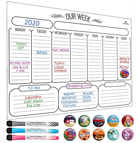 Algopix Similar Product 11 - Weekly Dry Erase Board Dry Erase