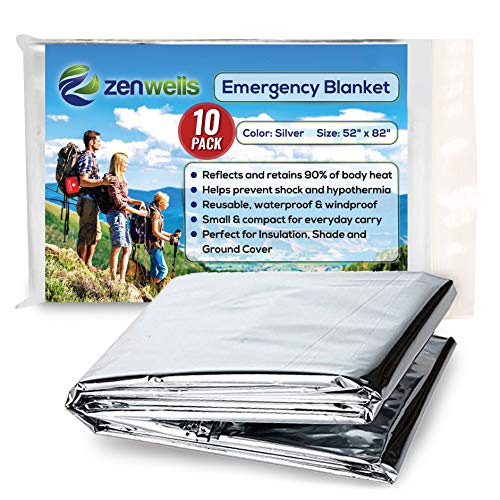 Algopix Similar Product 1 - Emergency Blankets Pack of 10  Mylar