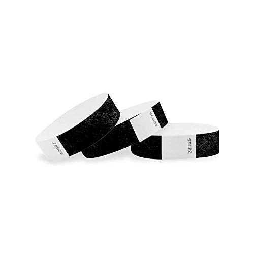 Algopix Similar Product 15 - WristCo Black 34 Tyvek Wristbands 