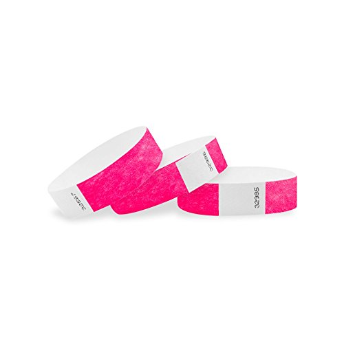 Algopix Similar Product 3 - WristCo Neon Pink 34 Tyvek Wristbands