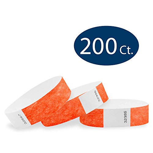 Algopix Similar Product 5 - WristCo Coral Red 34 Tyvek Wristbands