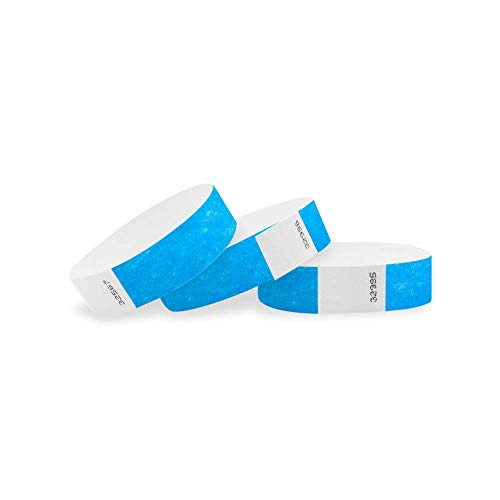 Algopix Similar Product 10 - WristCo Neon Blue 34 Tyvek Wristbands