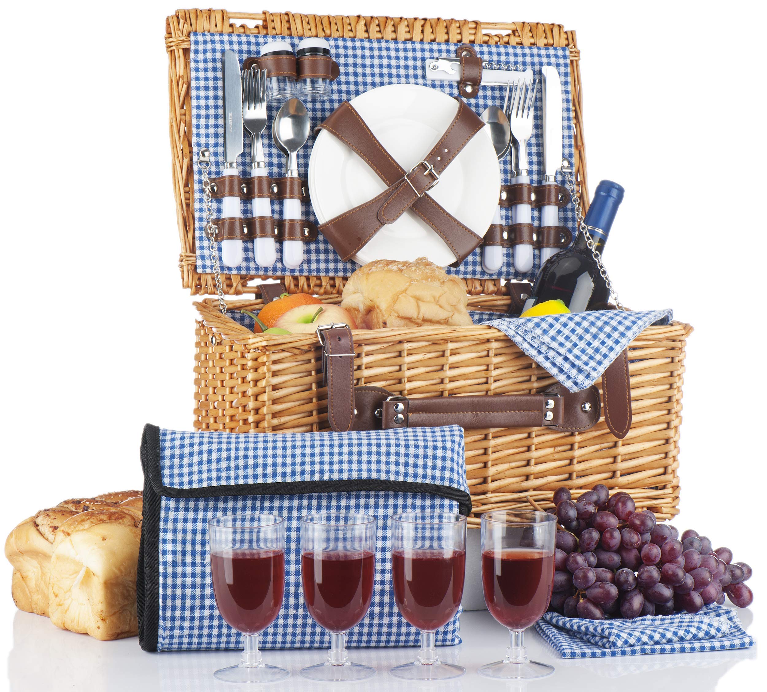 Algopix Similar Product 3 - CALIFORNIA PICNIC Picnic Basket for 4