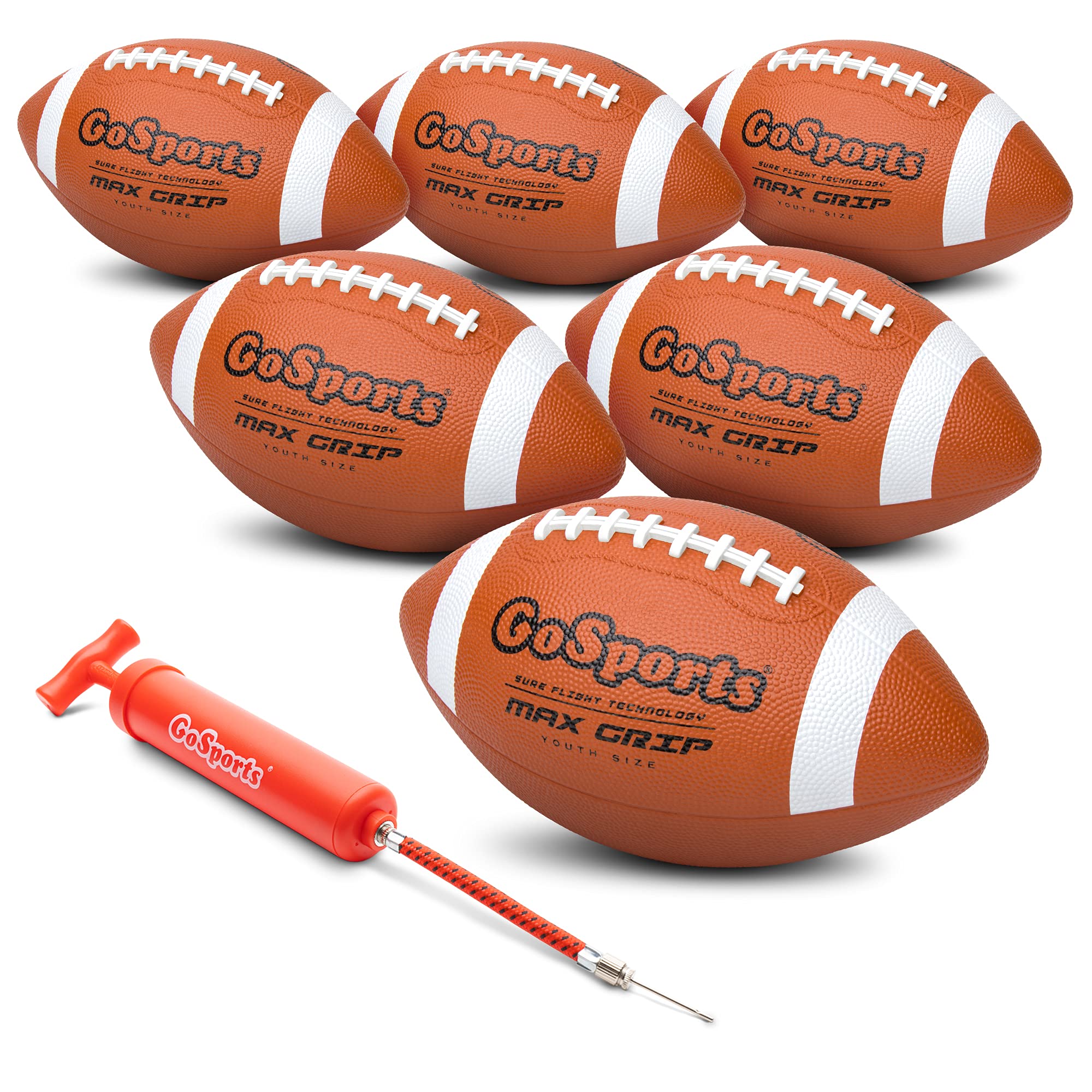 Algopix Similar Product 2 - GoSports Rubber Footballs  6 Pack of