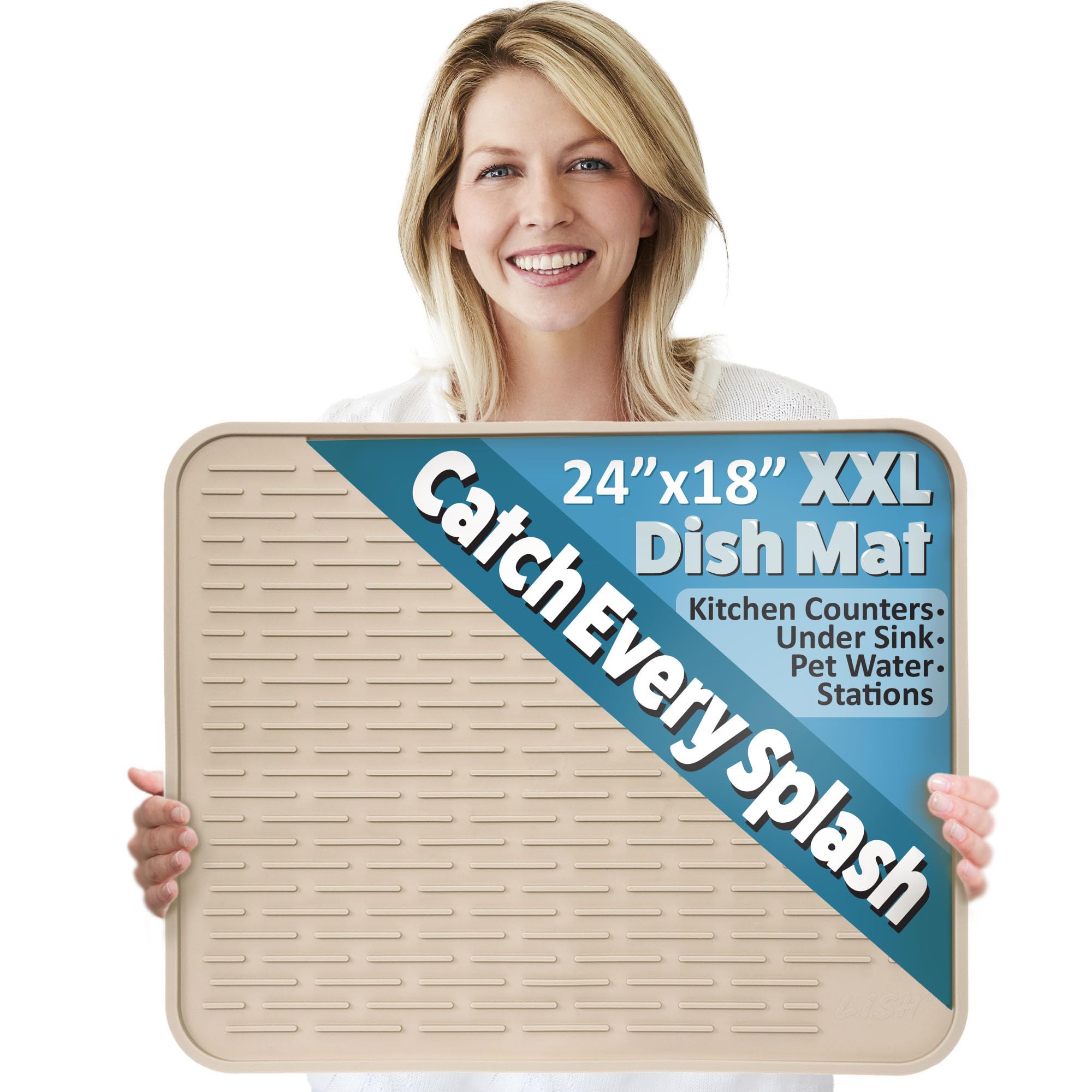 Algopix Similar Product 19 - XXL Silicone Dish Drying Mat for