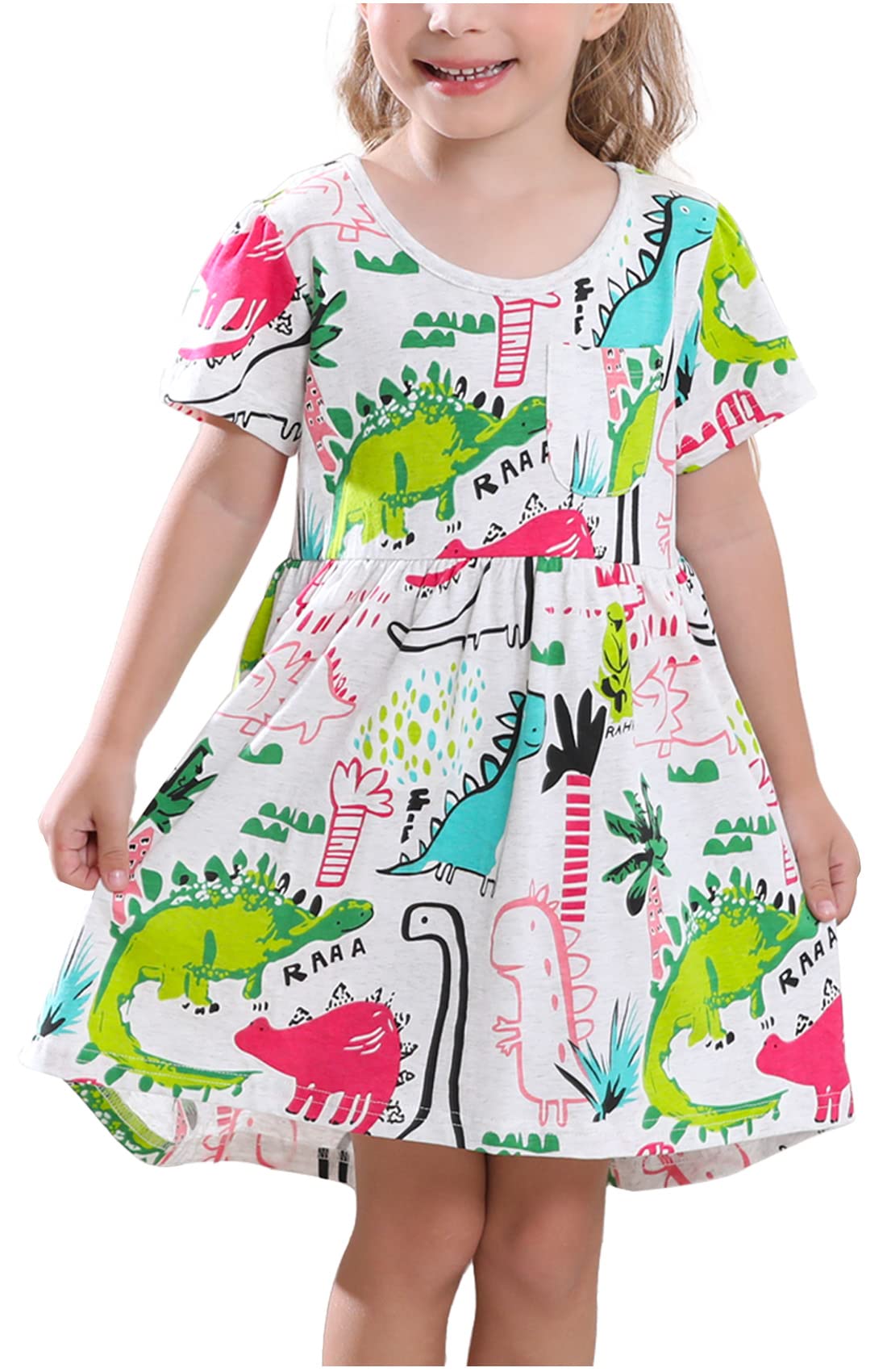 Algopix Similar Product 13 - Frogwill Toddler Girls Cotton Dinosaur
