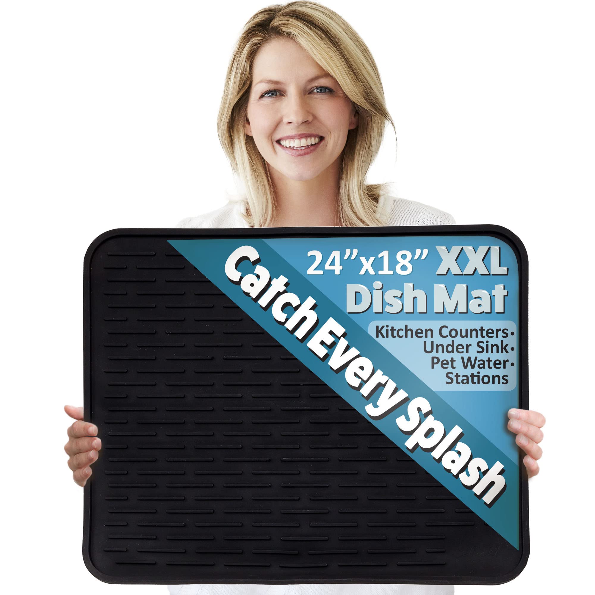 Algopix Similar Product 6 - XXL Silicone Dish Drying Mat for