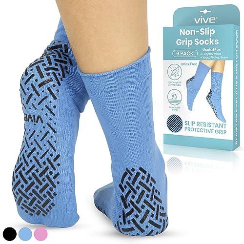 Algopix Similar Product 7 - Vive NonSlip Grip Socks 6 Pairs 