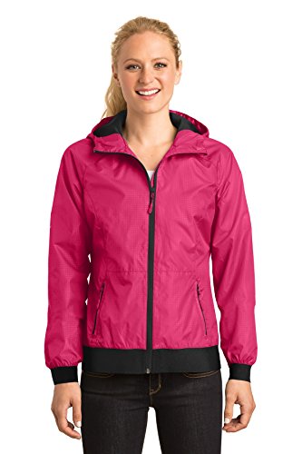 Algopix Similar Product 6 - SportTek Womens Embossed Hooded Wind