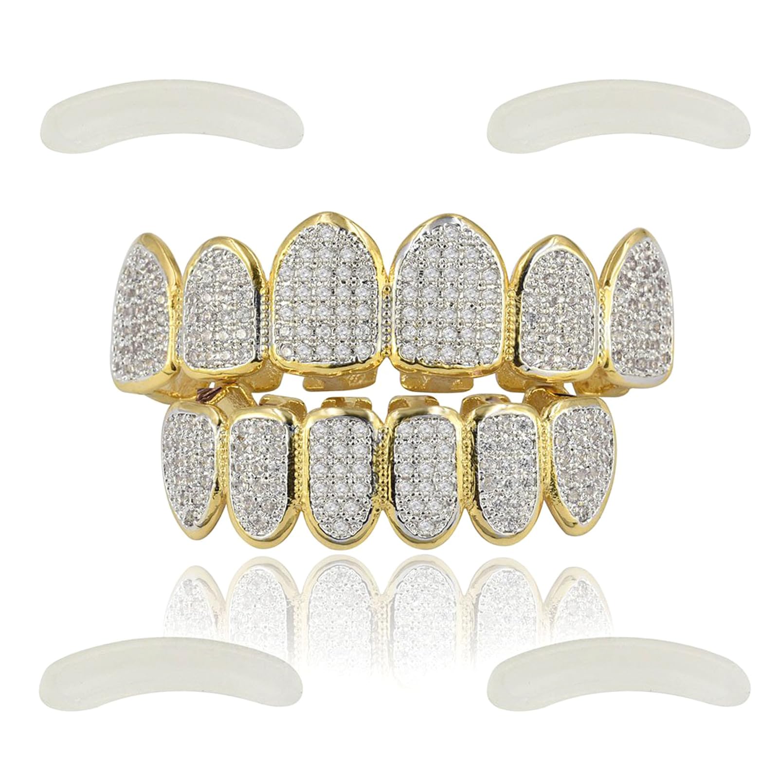 Algopix Similar Product 7 - JINAO Gold Diamond Grill for Your Teeth