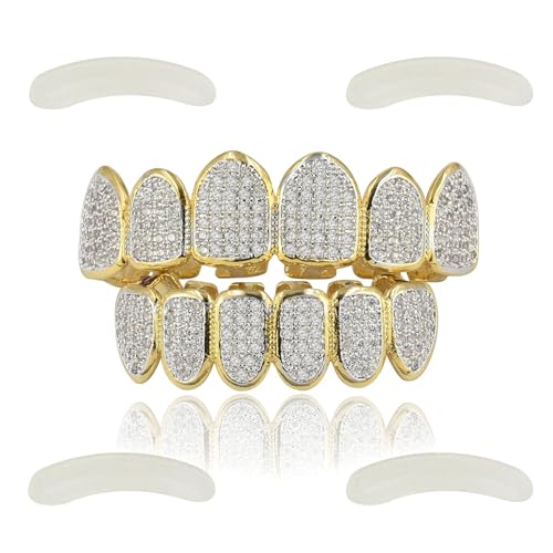 Algopix Similar Product 9 - JINAO Gold Diamond Grill for Your Teeth