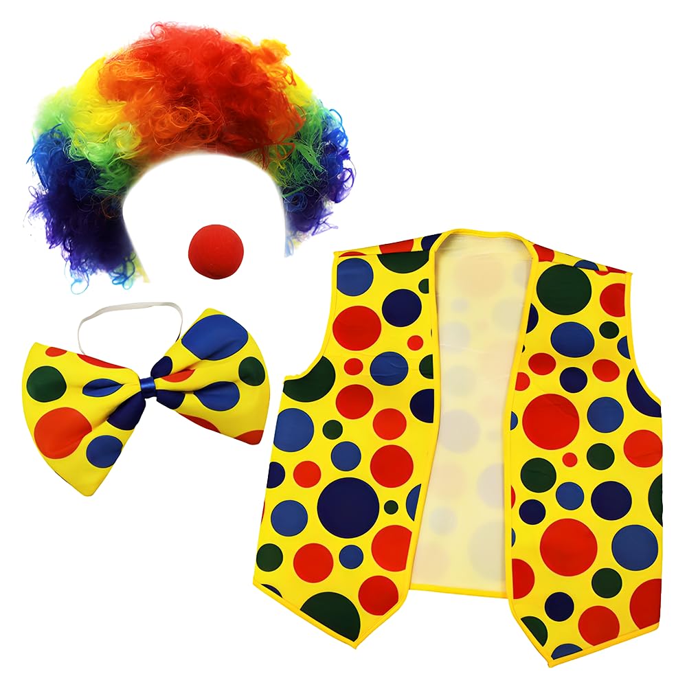Algopix Similar Product 20 - Tigerdoe Clown Costume Set  Wig Nose
