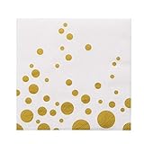 Algopix Similar Product 15 - 100 Gold Polka Dot Napkins Decorative