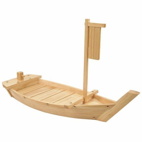 Algopix Similar Product 12 - Wood Sushi Serving Boat (24"x 9")