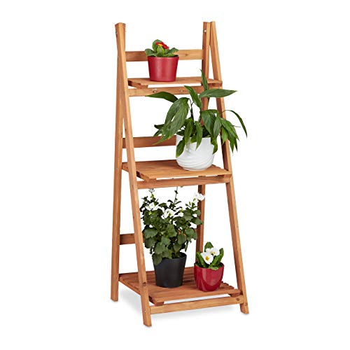 Algopix Similar Product 7 - Relaxdays Wooden Flower Display Rack