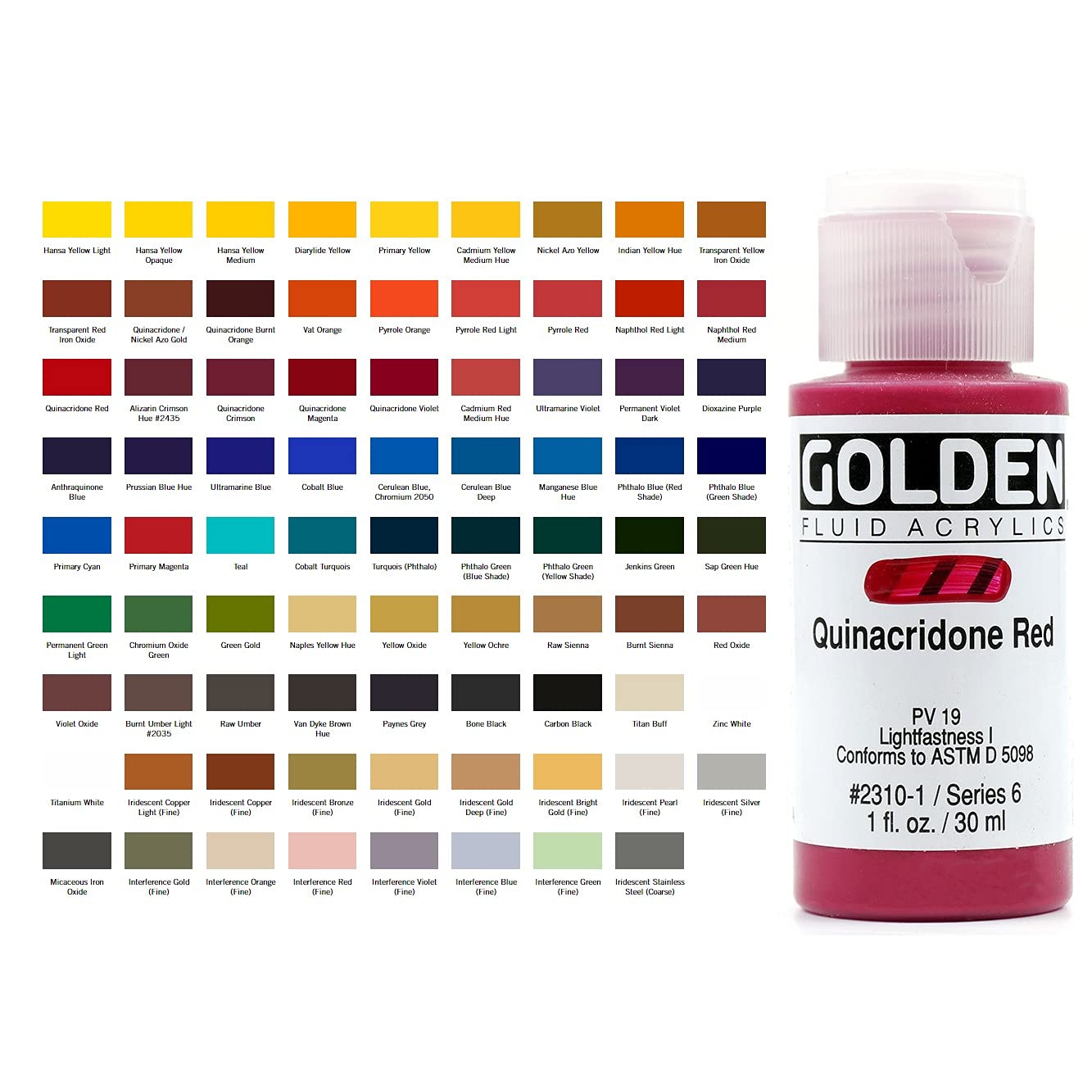 Algopix Similar Product 2 - 1 Oz Fluid Acrylic Color Paints Color