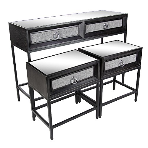Algopix Similar Product 13 - Benzara Metal Mirror Console Table Set