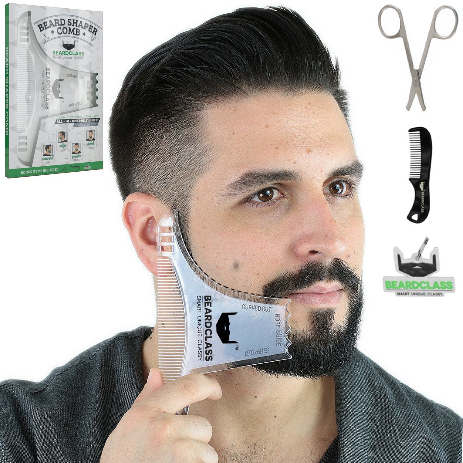 Algopix Similar Product 13 - Beardclass Beard Shaping Tool  8 in 1