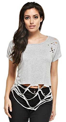 Algopix Similar Product 13 - Destroyed Solid Tees for Juniors T
