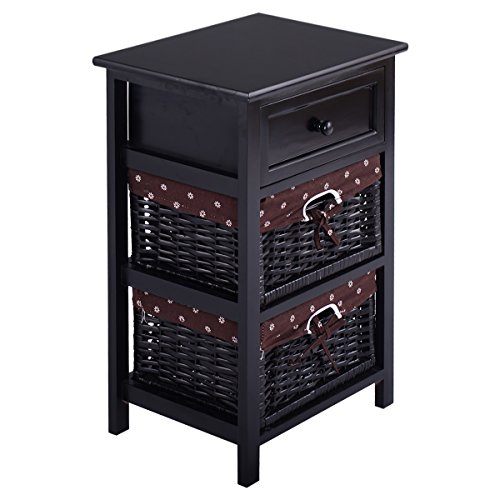 Algopix Similar Product 12 - Giantex Wooden Nightstand 3 Tiers W 2