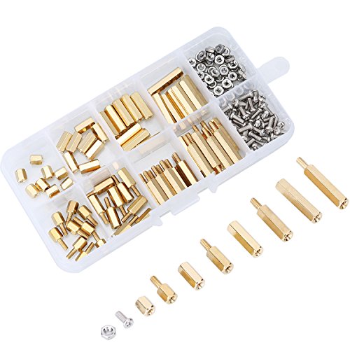 Algopix Similar Product 9 - eBoot 180 Pieces Male Female Hex Brass