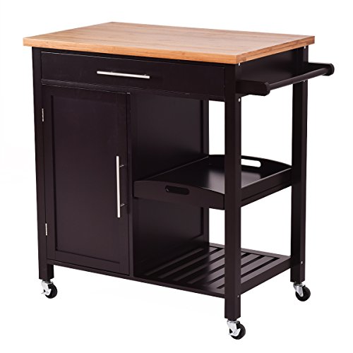 Algopix Similar Product 7 - Giantex Rolling Wood Kitchen Island